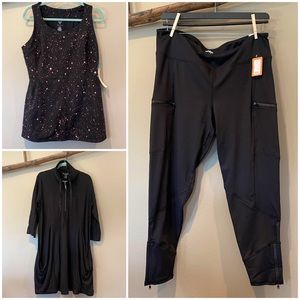 Workout Bundle | Zip Leggings, Pink Galaxy Tank, Extra Long Pullover